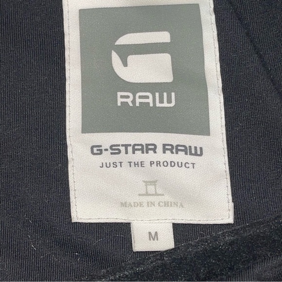 G-STAR RAW Midder Quilted Bomber Jacket Black White Trim Collar Sz M - Picture 10 of 11